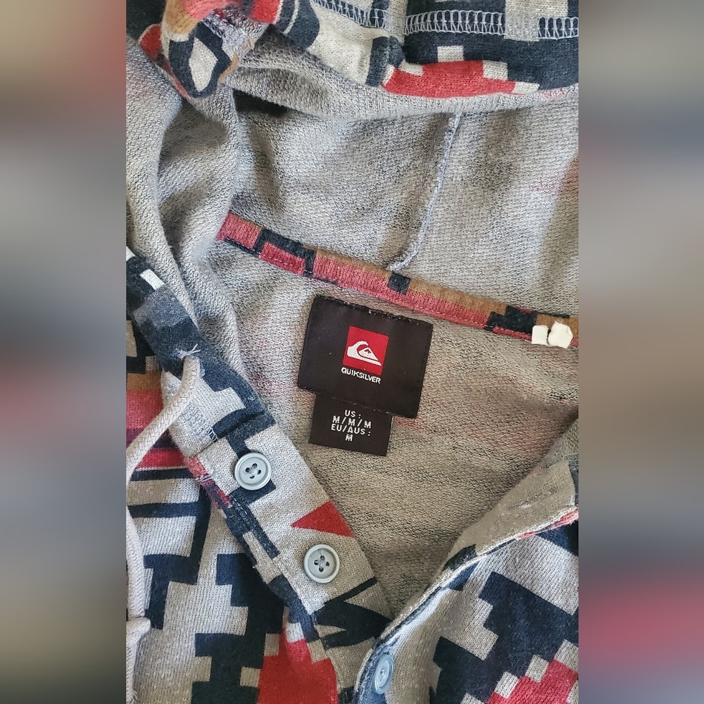 Quicksilver Men’s Aztec Pattern Pullover Size Med… - image 2